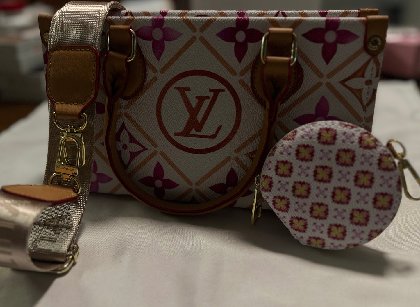 Pink/White LV Handbag