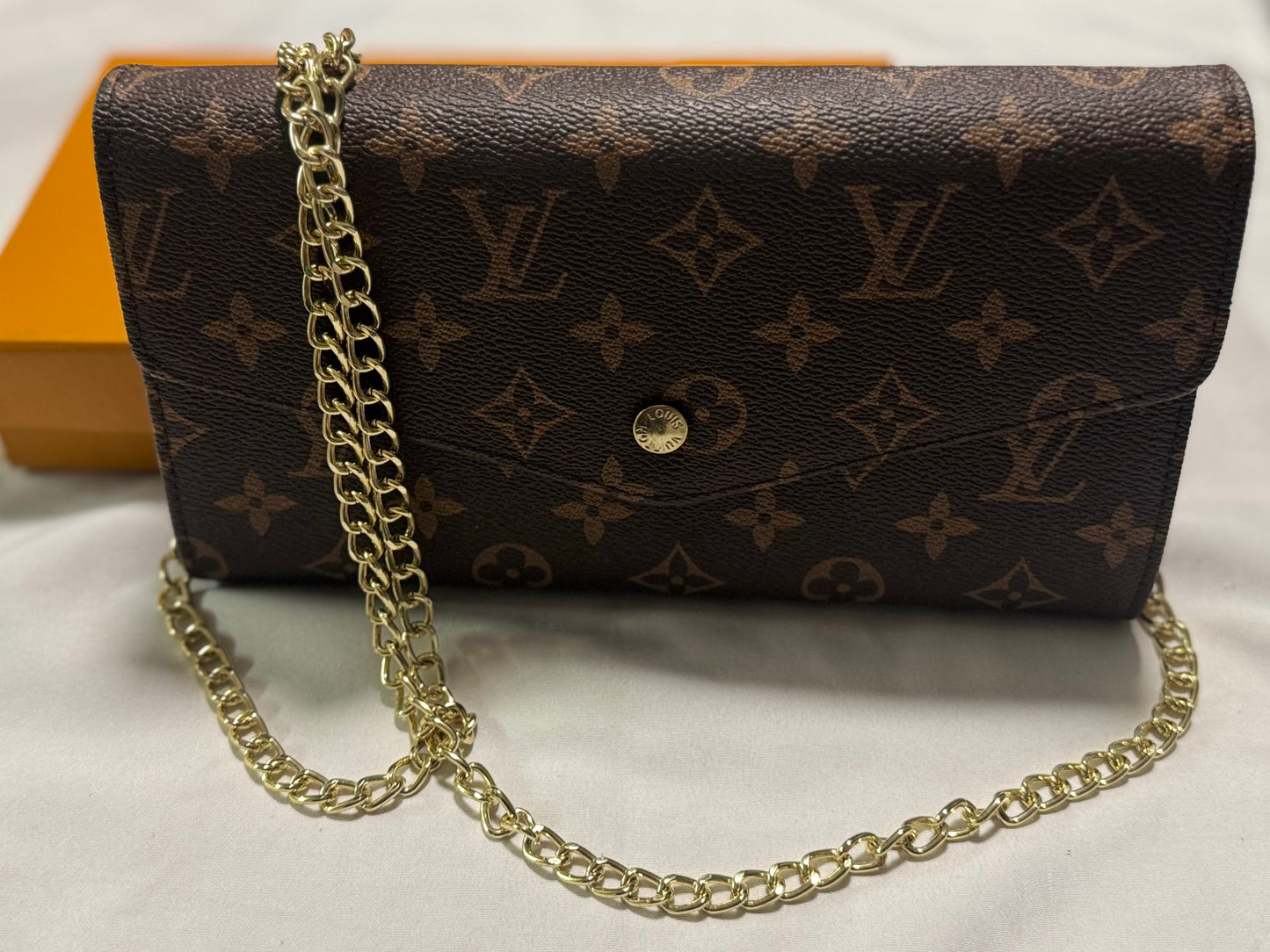 Brown LV Crossbody Wallet (Medium)