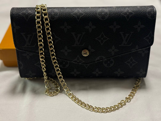 Black/Grey LV Crossbody Wallet (Medium)