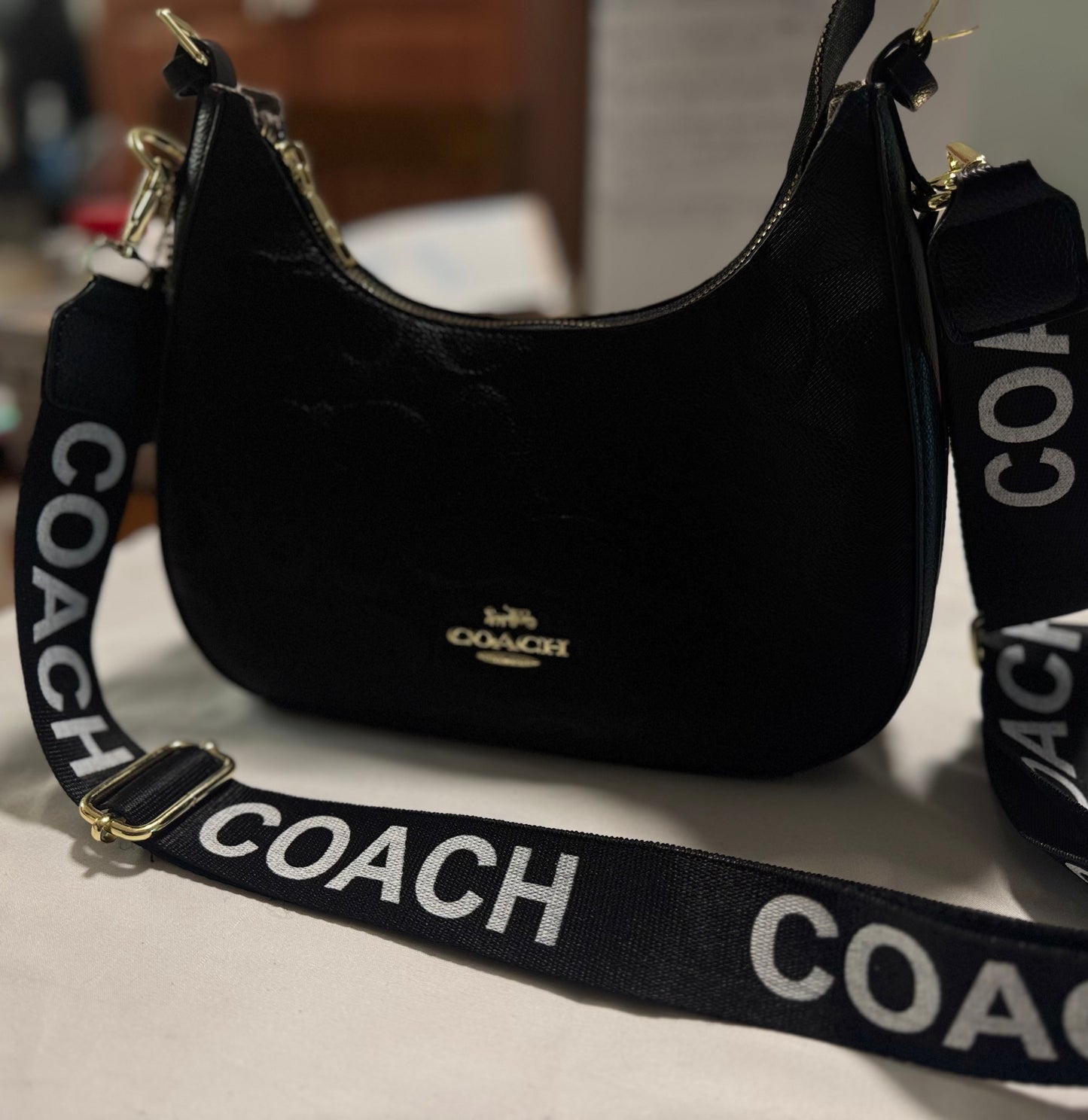 Black Coach Handbag + Crossbody