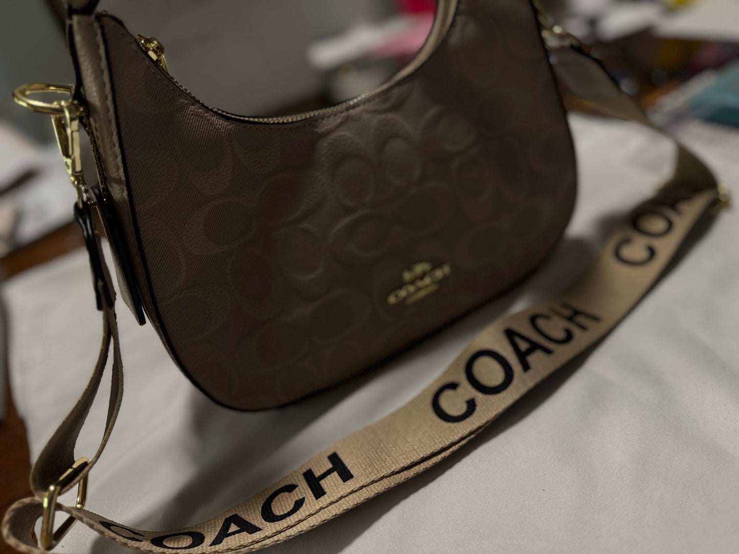 Tan Coach Handbag + Crossbody