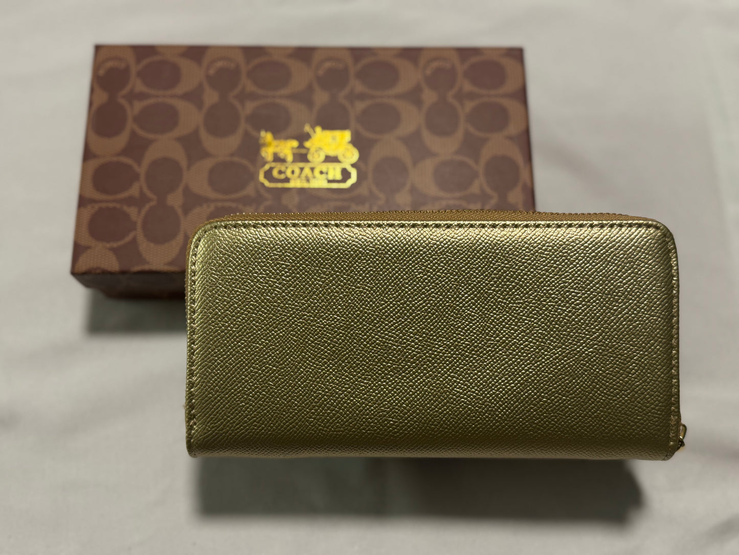 Metallic Gold Coach Wallet