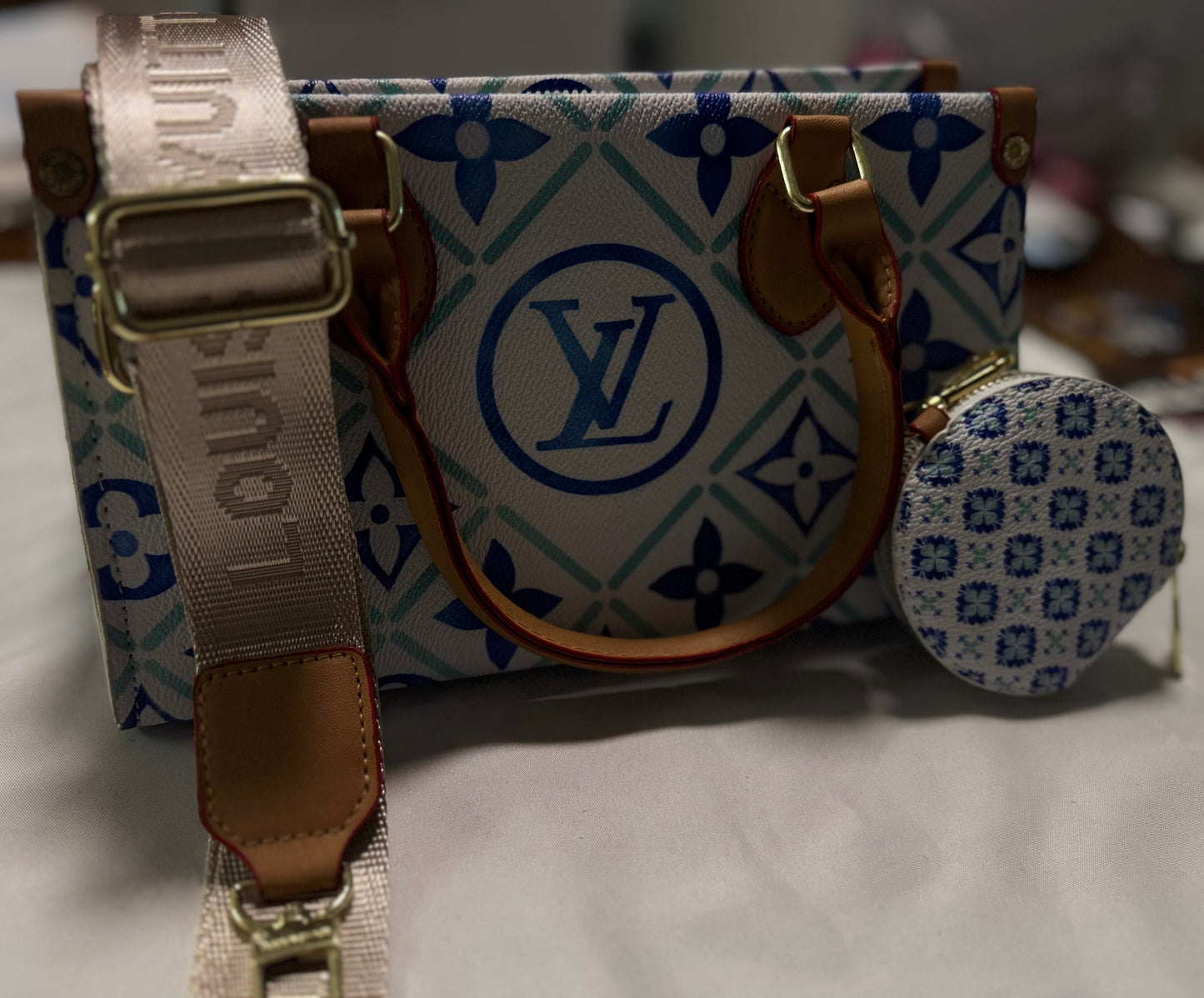 Blue/White LV Handbag