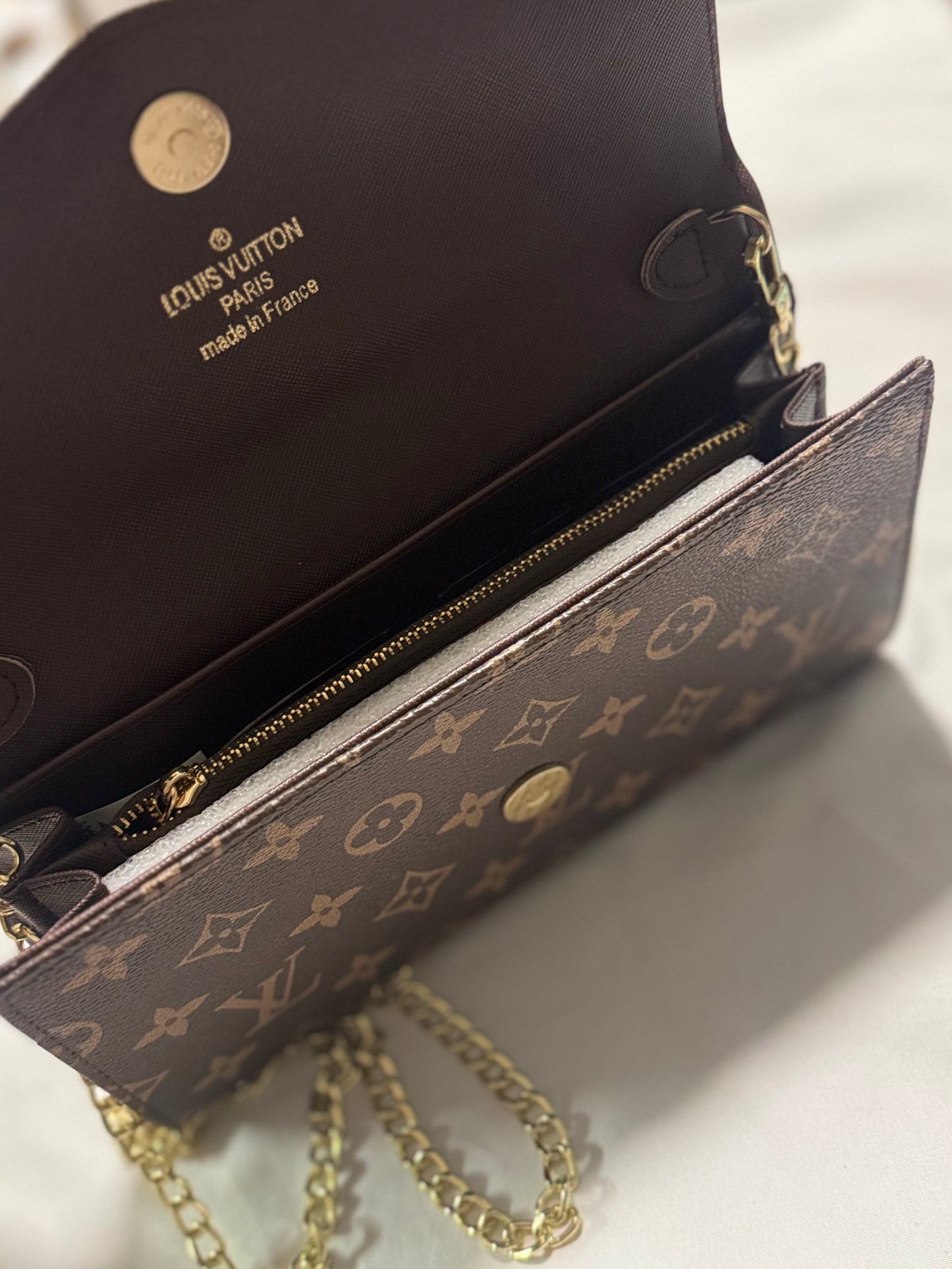 Brown LV Crossbody Wallet (Medium)