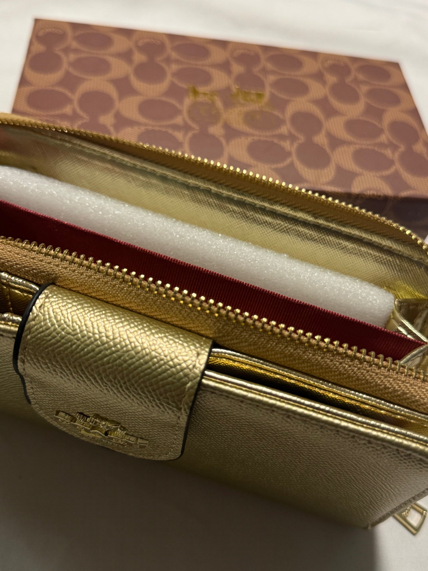 Metallic Gold Coach Wallet