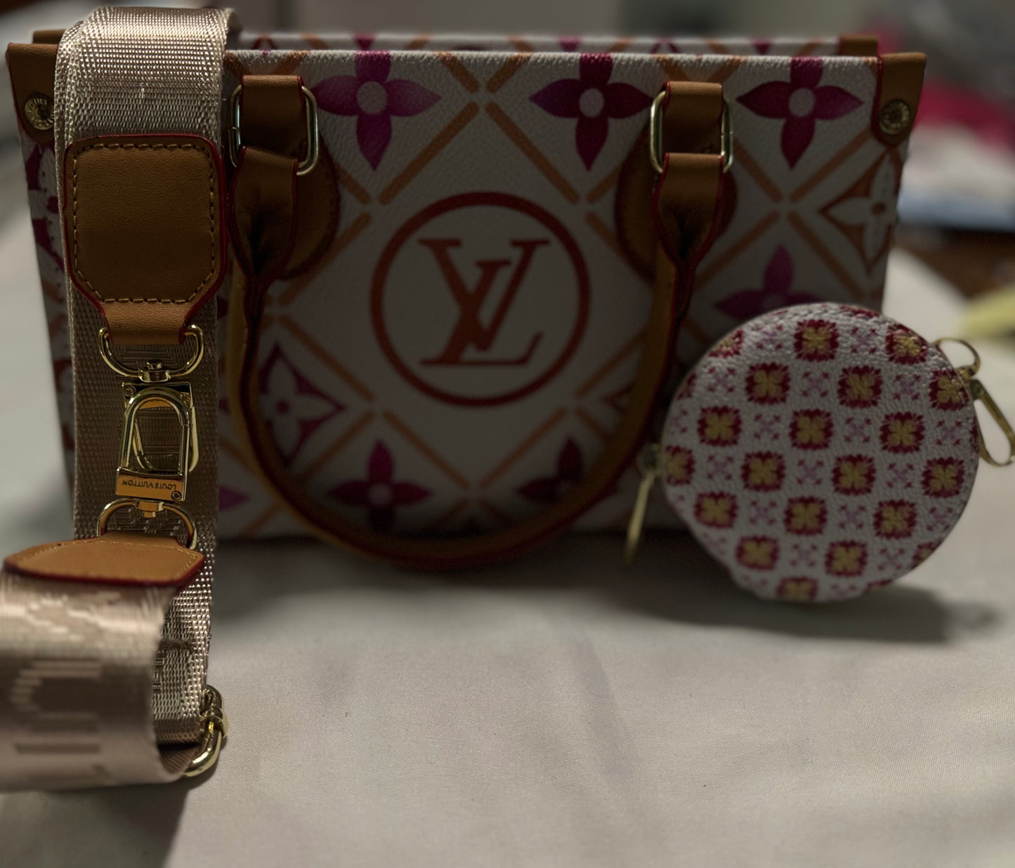 Pink/White LV Handbag